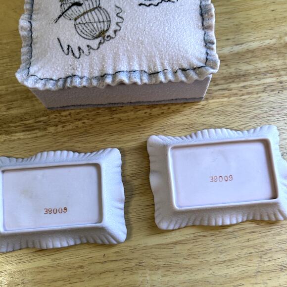 Vintage Ardalt Japan Lenwile China Cigarette box + 2 ashtrays pink ladies 6008E - Picture 4 of 11